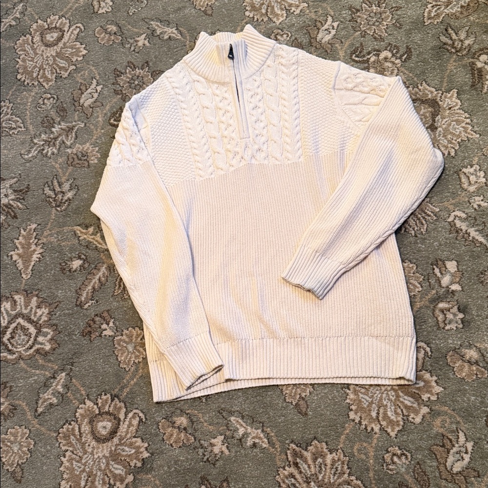 Weatherproof Men's Beige Zip-Up Sweater